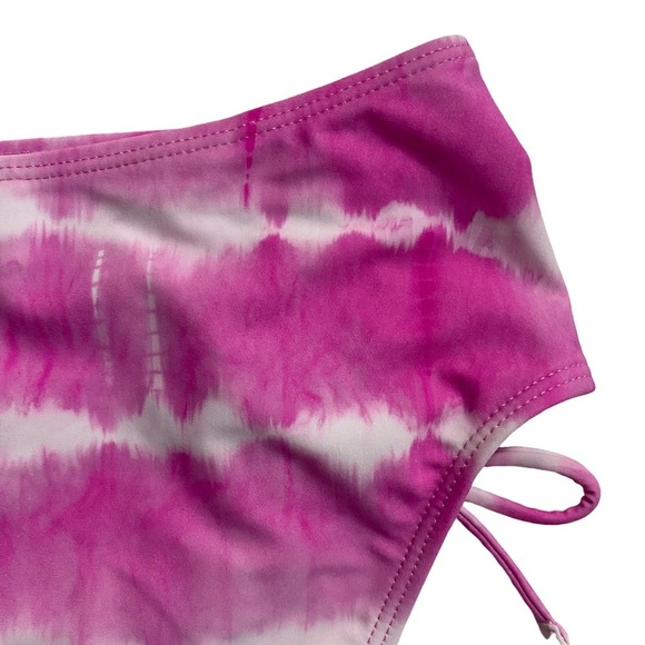 California Waves Pink Tie Dye High Waist Bikini Swim Bottoms Juniors Large L - Picture 11 of 15